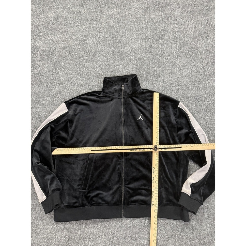 Jordan Track Jacket Mens Large Black Velour Full Zip Oversized Fit Basketball - Picture 2 of 7